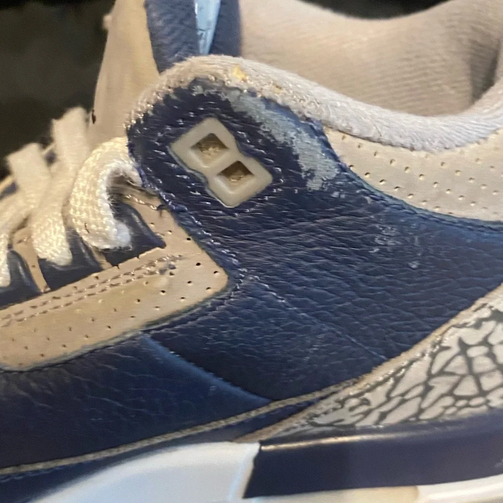 Nike Air Jordan 3 Retro Georgetown Blue- 4.5 Y- 6 W - Picture 7 of 14
